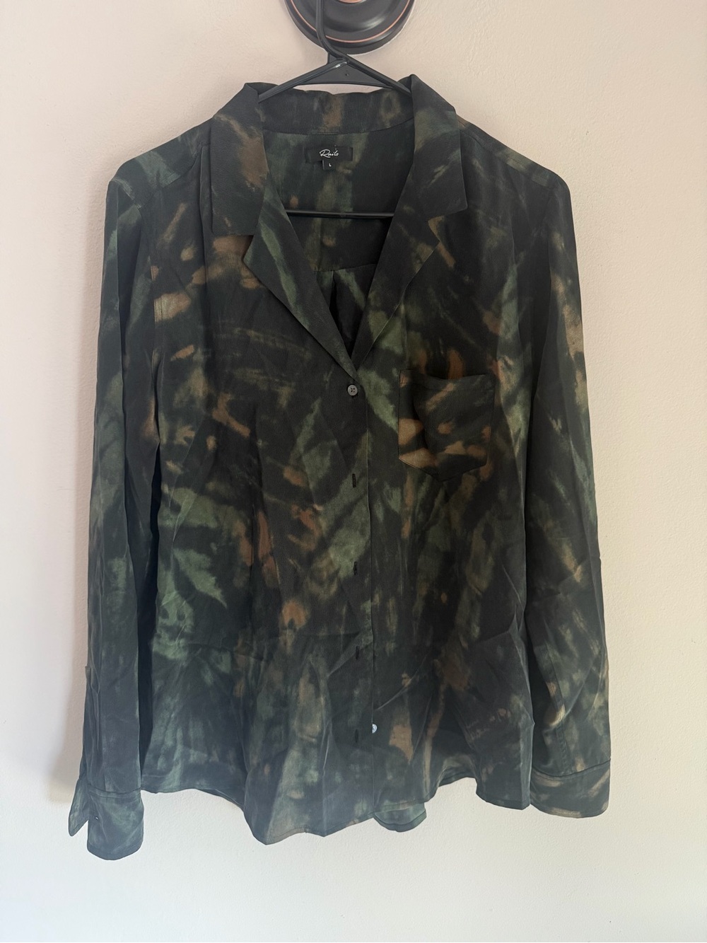 Rails Women's Green Tie-Dye Button-Up Shirt
